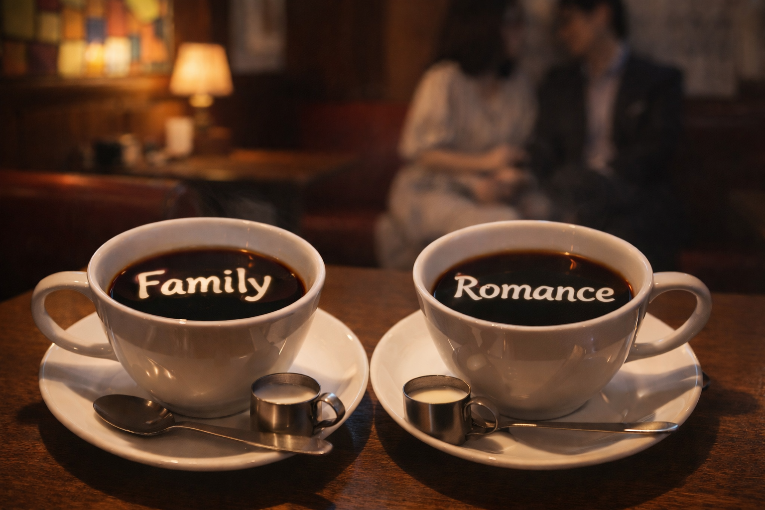家庭と恋愛を象徴するコーヒーカップのイメージ